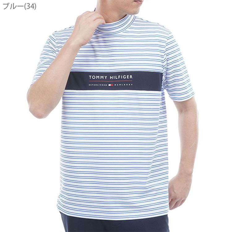 トミーヒルフィガー ゴルフ モックシャツ メンズ 半袖 シャツ モックネック ハイネック 吸水速乾 UVカット 抗菌防臭 ゴルフウェア ブランド 無地 ロゴ THMA615_4