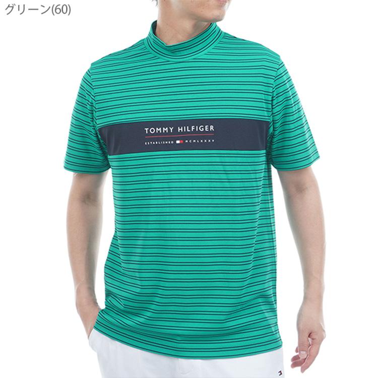 トミーヒルフィガー ゴルフ モックシャツ メンズ 半袖 シャツ モックネック ハイネック 吸水速乾 UVカット 抗菌防臭 ゴルフウェア ブランド 無地 ロゴ THMA615_5