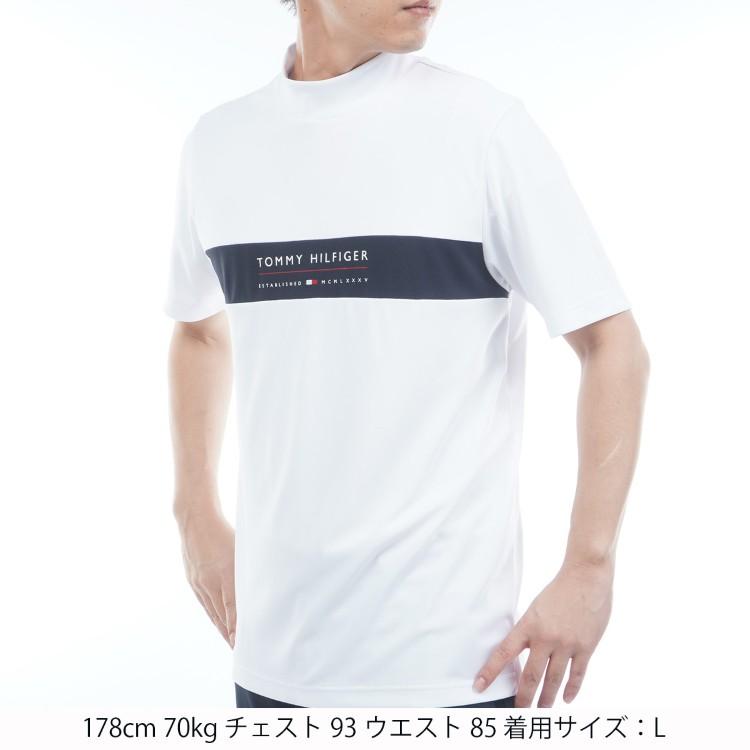 トミーヒルフィガー ゴルフ モックシャツ メンズ 半袖 シャツ モックネック ハイネック 吸水速乾 UVカット 抗菌防臭 ゴルフウェア ブランド 無地 ロゴ THMA615_7