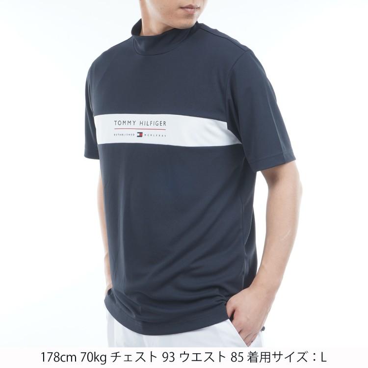 トミーヒルフィガー ゴルフ モックシャツ メンズ 半袖 シャツ モックネック ハイネック 吸水速乾 UVカット 抗菌防臭 ゴルフウェア ブランド 無地 ロゴ THMA615_9