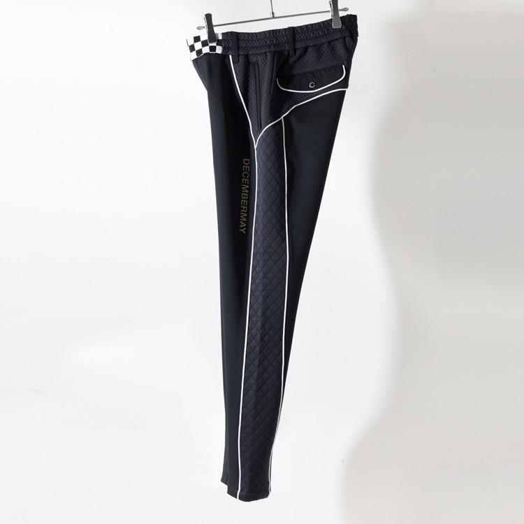 DECENBERMAY レディース ゴルフパンツ ブラック ディセンバーメイ ゴルフ パンツ レディース キルト 裏起毛 保温 防寒