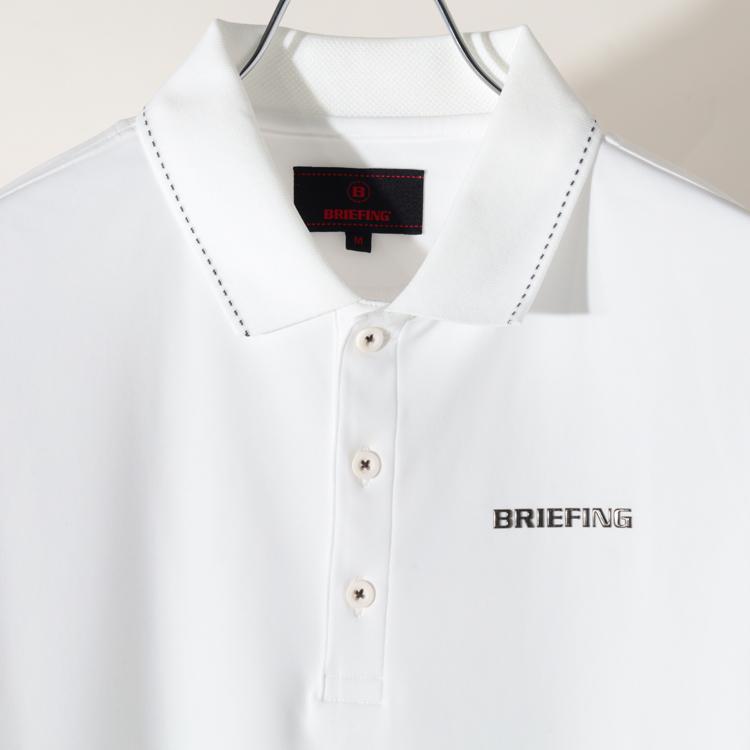 BRIEFING ポロシャツ 白 メンズL ロゴ刺繍 ゴルフ BRIEFING GOLF（ブリーフィングゴルフ） ブリーフィング ゴルフ