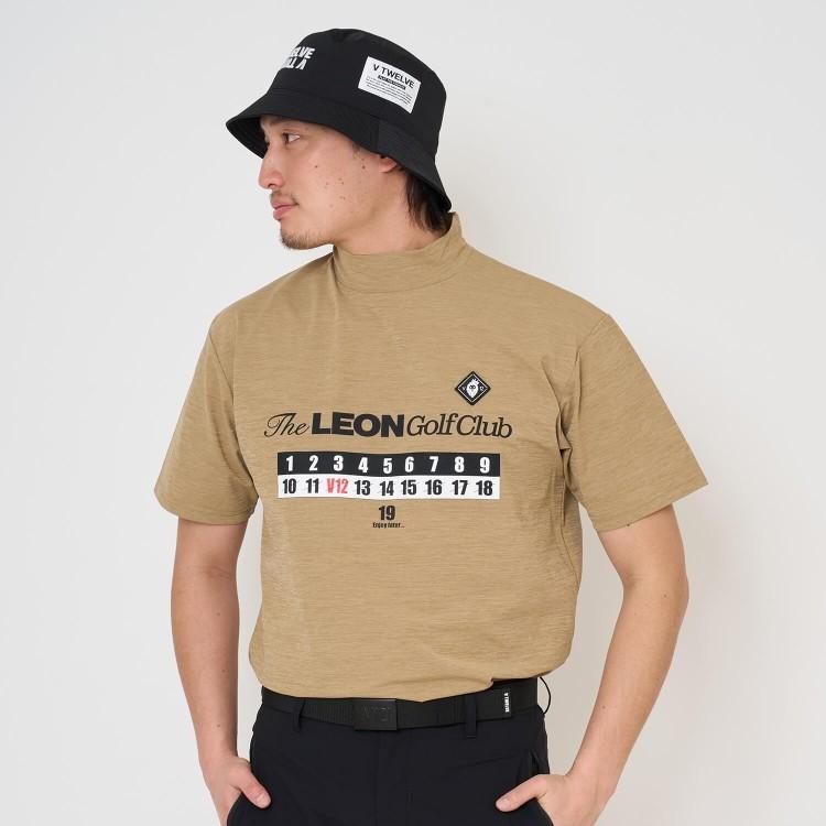 V12 ゴルフ モックシャツ ポロシャツ メンズ 半袖 コラボ LEON シャツ 2枚セット モックネック ゴルフポロ ストレッチ 吸水速乾 UVカット ロゴ V122611-PL19の画像