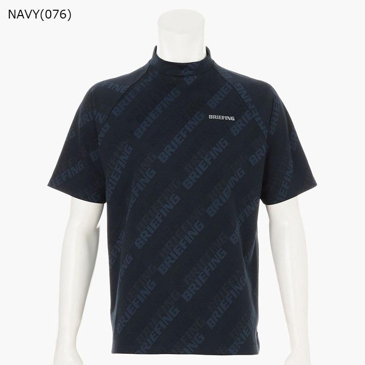 ブリーフィング ゴルフ モックシャツ メンズ 半袖 シャツ ハイネック ストレッチ 吸水速乾 UVカット 総柄 春夏 秋 ゴルフウェア BRIEFING GOLF BRG261M42_5