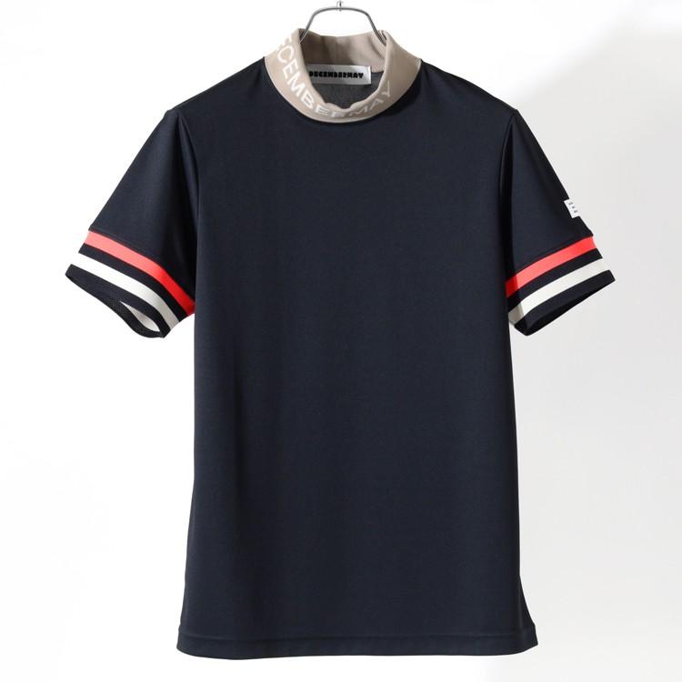 DECEMBERMAY モックネック 半袖シャツ Mサイズ ディセンバーメイ ゴルフ モックシャツ メンズ 半袖 ハイネック モック