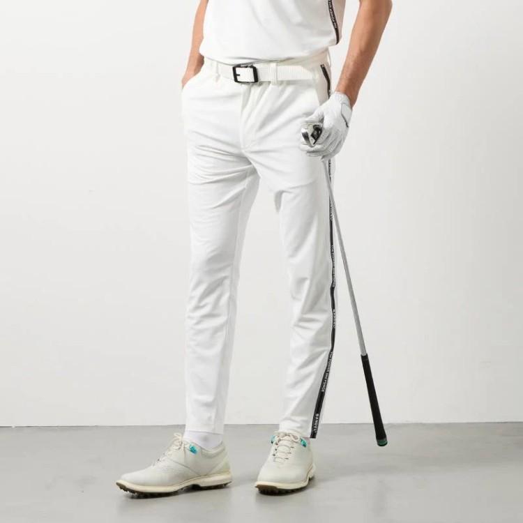 【新品未使用】BANDEL 吸水速乾 ゴルフロングパンツ ホワイト S-M BANDEL（バンデル） ゴルフ パンツ メンズ テーパードパンツ 長ズボン