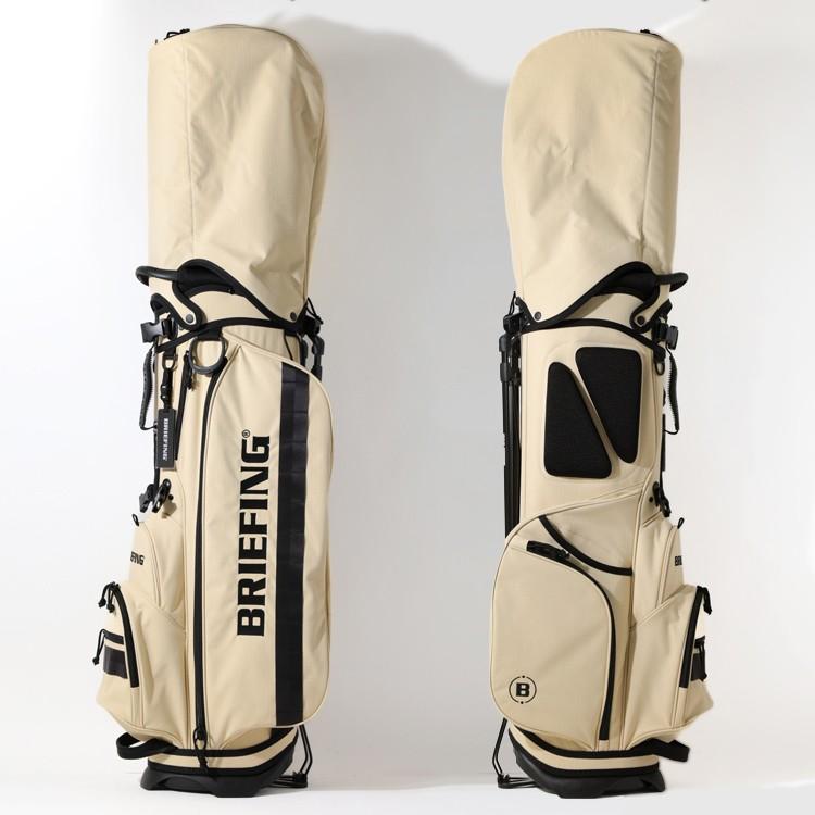 BRIEFING ブリーフィング スタンド付き キャディバッグ ベージュ ロゴ柄 BRIEFING GOLF（ブリーフィングゴルフ） ブリーフィング ゴルフ
