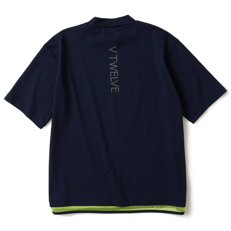V Twelve ゴルフ　モックネックシャツ ネイビー V12（ヴィ・トゥエルヴ） ゴルフ モックシャツ メンズ 半袖 シャツ
