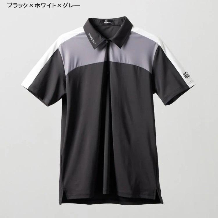 BANDEL（バンデル） ゴルフ ポロシャツ メンズ 半袖 シャツ ジップ