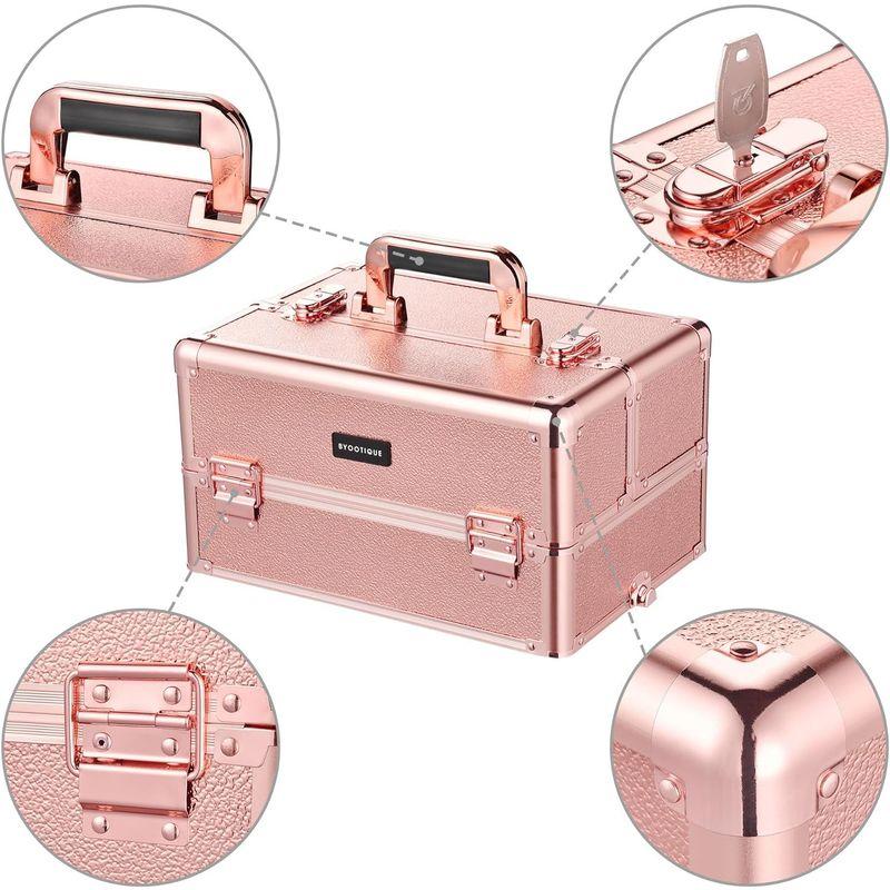 メイクアップBOX キャリーケース 4輪　キャスター 多機能 化粧用品　他収納 BYOOTIQUE メイクキャリーケース 4IN1 キャスター付 鍵付き 4WAY