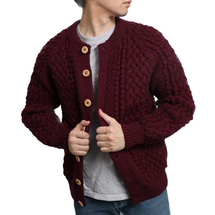 全品送料無料 送料無料 インバーアラン Inverallan メンズ カーディガン Golfer ゴルファー 4a ワイン Wi 100 の保証 Uitcs Acm Org