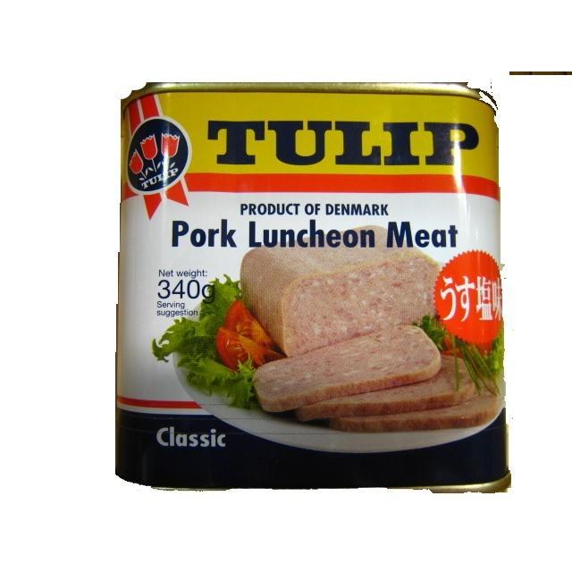 チューリップ TULIP ポーク 340g缶詰×24缶 うす塩味 送料無料 チューリップ TULIP ポーク 340g缶詰×24缶 うす塩味 送料無料