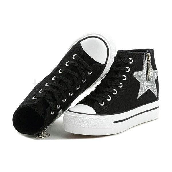 スプリング 春夏 星型 ファスナー チャーム付 スターマーク ハイカットシューズ レディース スニーカー カジュアル 厚底 キャンバス tv2 滝戸商事 通販 Yahoo ショッピング