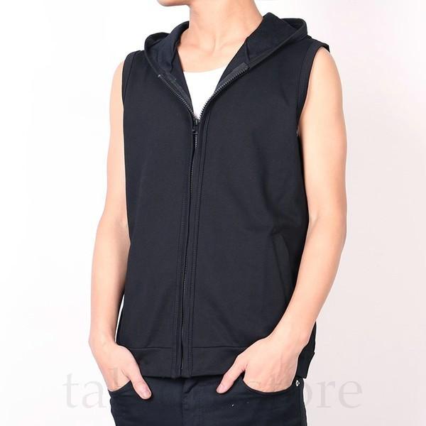 今季新作メンズ ノースリーブベスト パーカ フード付ジップアップパーカー メンズ ノースリーブパーカー トップス シンプル無地スウェット 運動 スポーツ 1806apml231 滝戸商事 通販 Yahoo ショッピング
