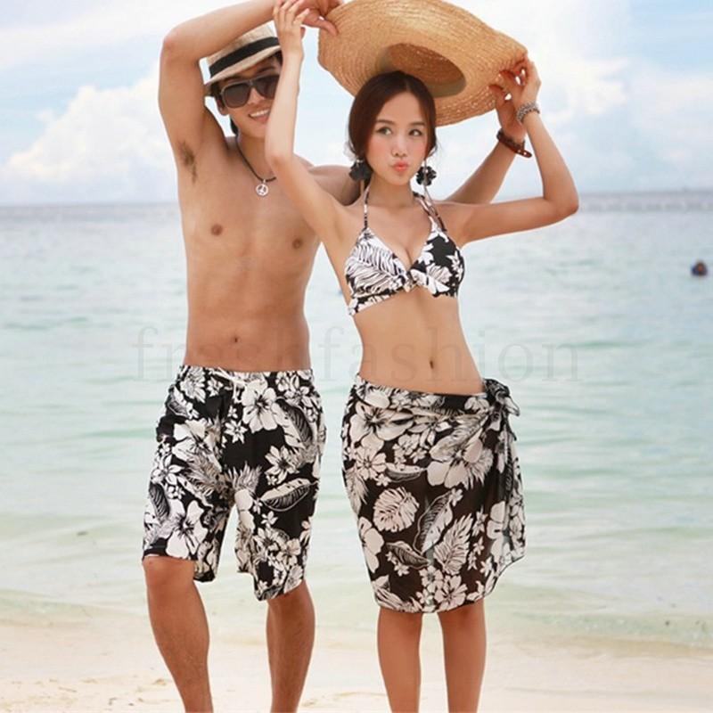 花柄 セット 水着 ペアルック カップル ペアルック 水着 ペア カップル 水着 カップル お揃い 服 セットアップ ビキニ タンキニ パンツ サーフパンツ 1807bg135 滝戸商事 通販 Yahoo ショッピング