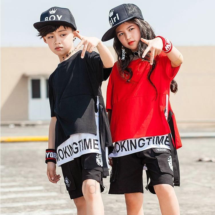ダンス衣装 トップス ガールズ 赤 黒 ヒップホップ 衣装 キッズ ダンス衣装 セットアップ 韓国 子供服 ヒップホップ ダンスウェア 子供 1901aaa076 滝戸商事 通販 Yahoo ショッピング