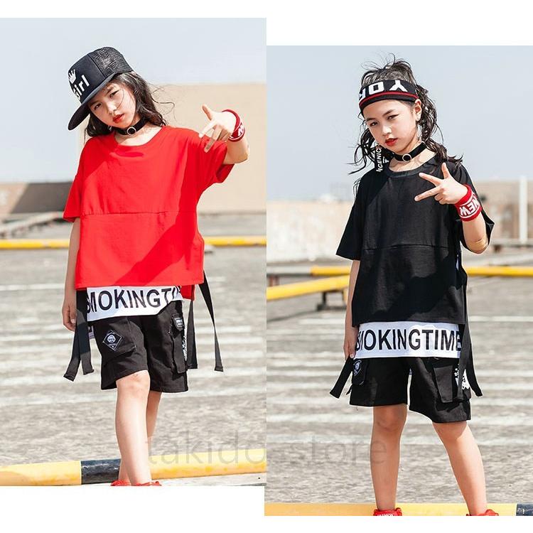 ダンス衣装 トップス ガールズ 赤 黒 ヒップホップ 衣装 キッズ ダンス衣装 セットアップ 韓国 子供服 ヒップホップ ダンスウェア 子供 1901aaa076 滝戸商事 通販 Yahoo ショッピング