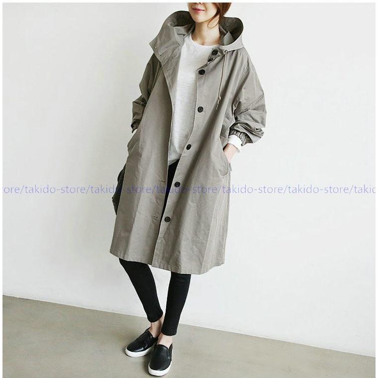 春コート トレンチ レディース 春アウター ロング丈 上着 スプリングコート フード付き ジャケット 通勤 カジュアル 春服 fy036 滝戸商事 通販 Yahoo ショッピング