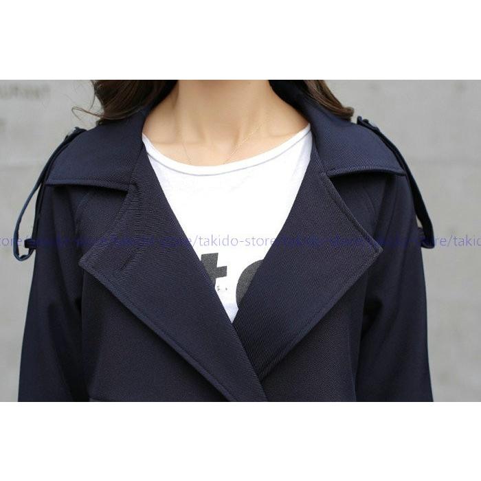 トレンチコート 春 秋 レディース トレンチコート 秋 ロングコート ネイビー アウター スプリングコート ベーシック ゆったり 無地 通勤 カジュアル コート fy791 滝戸商事 通販 Yahoo ショッピング