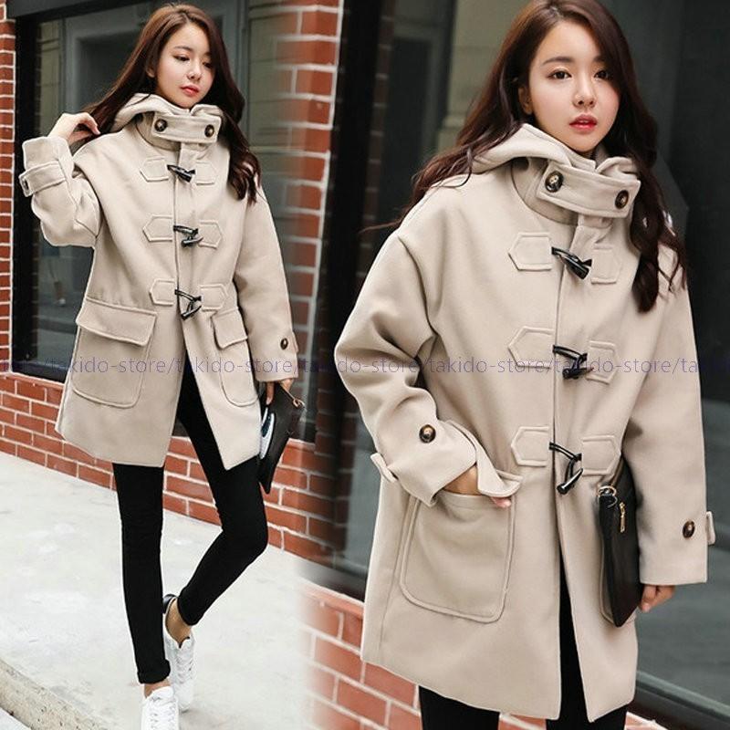 人気新品 ダッフルコート ロングコート 通勤 通学 秋冬 レディース 大きいサイズ ピーコート 牛角ボタン フード付き 秋冬コート ロンチェスターコート hm153 滝戸商事 通販 Yahoo ショッピング