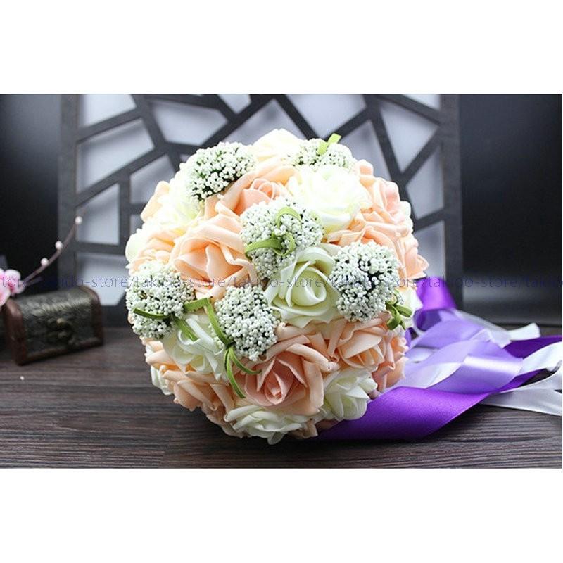 人気新品 ウエディングブーケ アートフラワー 花束 花飾り 結婚式 バラ造花 ウェディング用 花嫁 披露宴 手作り キット ブライダル ブーケトス 写真撮り hm192 滝戸商事 通販 Yahoo ショッピング