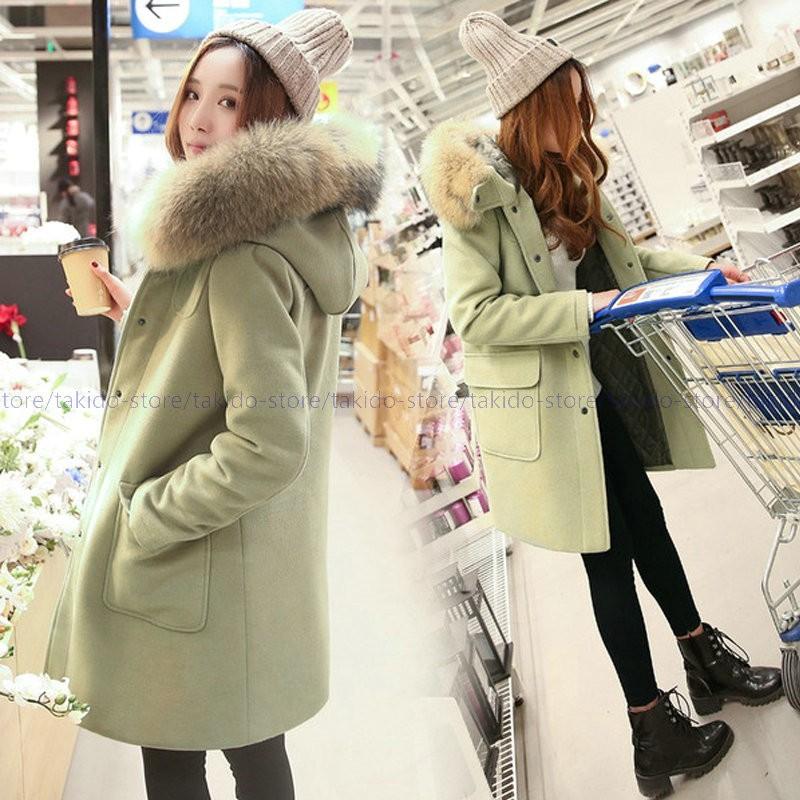 ウール混コート レディース ファー付きロングコート ファーコート ダッフルコート Pコート チェスターコート 厚手ロング アウター通勤 通学 hm333 滝戸商事 通販 Yahoo ショッピング