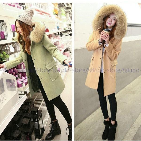 ウール混コート レディース ファー付きロングコート ファーコート ダッフルコート Pコート チェスターコート 厚手ロング アウター通勤 通学 hm333 滝戸商事 通販 Yahoo ショッピング