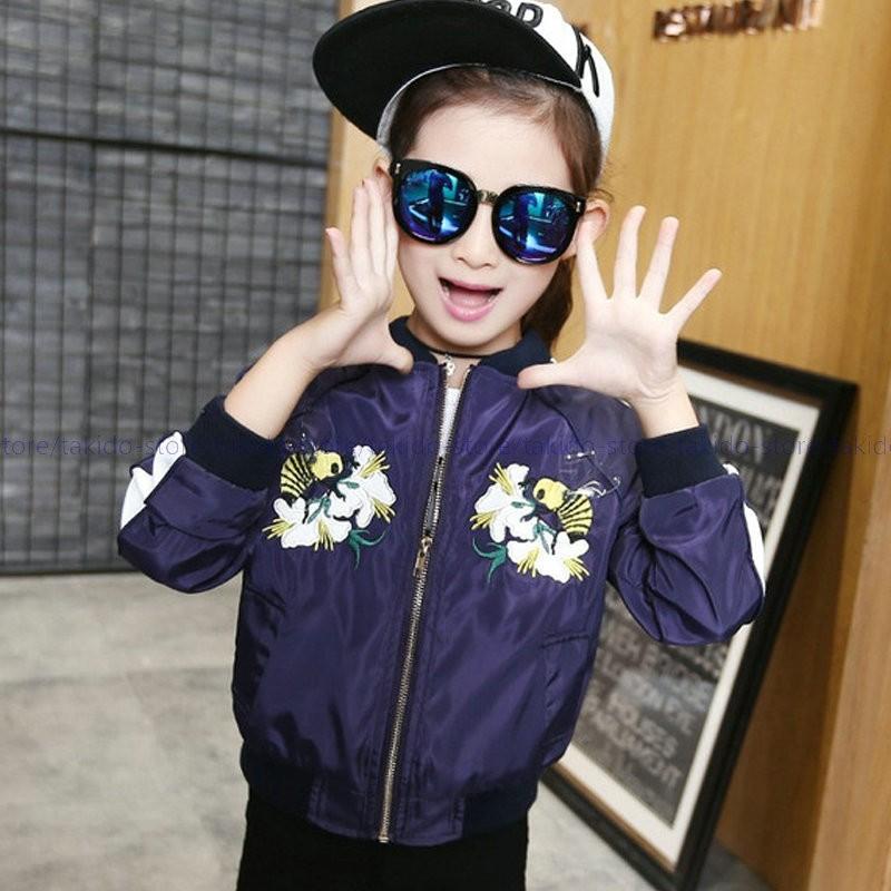 人気新品 キッズコート 春物 女の子 ジュニア 子供服 キッズ ジャンパー スタジャン スカジャン 刺繍 花柄ジャケット ジップアップ ベースボールコート アウター hm342 滝戸商事 通販 Yahoo ショッピング