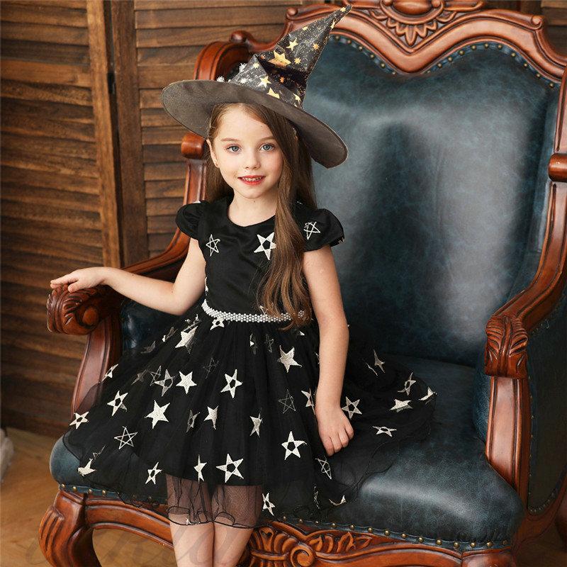 人気アイテム キッズ スカート コスプレ ハロウィン 仮装 魔女 子供 女の子 コスチューム 衣装 子ども ドレス こども ワンピース 帽子付き パーティードレス 洋服 レース Materialworldblog Com
