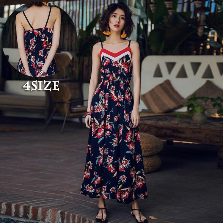 リゾートワンピース ふんわり ビーチウェア 花柄 旅行用 フラワー 体型カバー おしゃれ きれいめ サスペンダードレス ワンピース 薄手 L5 Lady05 滝戸商事 通販 Yahoo ショッピング