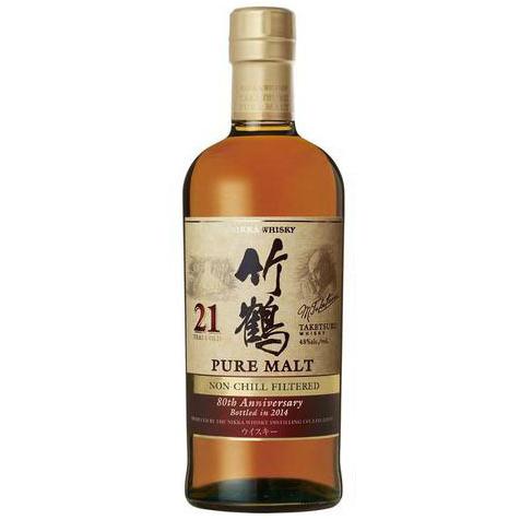 竹鶴 21年 ピュアモルト ノンチルフィルタード 創業80周年限定品 48％ 700ml 化粧箱なし :tt21-pn:酒のたきはん - 通販