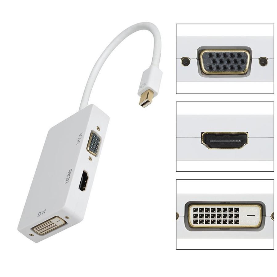 3in1 Mini ディスプレイ Displayport Minidp To Dvi Hdmi Vga変換アダプタ3in1 Apple Macbook Macbook Pro Imac Macbook Air Mac Mini 1a4 田木商品 通販 Yahoo ショッピング