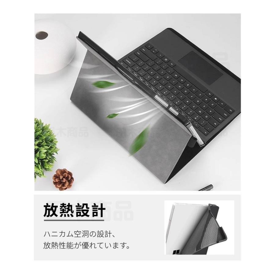 サーフェス Microsoft Surface Pro 9 8 7+/Pro 7/Pro 6 5 4 Go 4 Surface Go 3 2用保護手帳型レザーケースポーチバッグキーボード収納ケースカバー電源バッグ付｜takishohin｜20