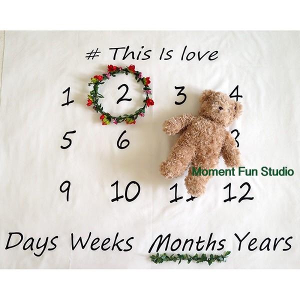 ベビー記念日写真用背景シート スタジオ撮影アクセサリー 新生児写真撮影用 柔らかい コットン 赤ちゃん用撮影小物 出産祝い ギフト 約100 100cm 激安通販の