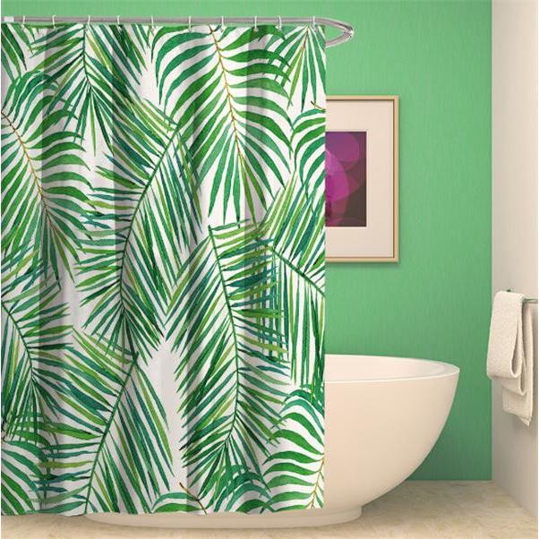 北欧風 植物柄シャワーカーテン お風呂カーテン 撥水加工 防水 防カビ ユニットバス お風呂 洗面所 脱衣所 バスルーム 間仕切り おしゃれ リング付属 1a4d7 田木商品 通販 Yahoo ショッピング