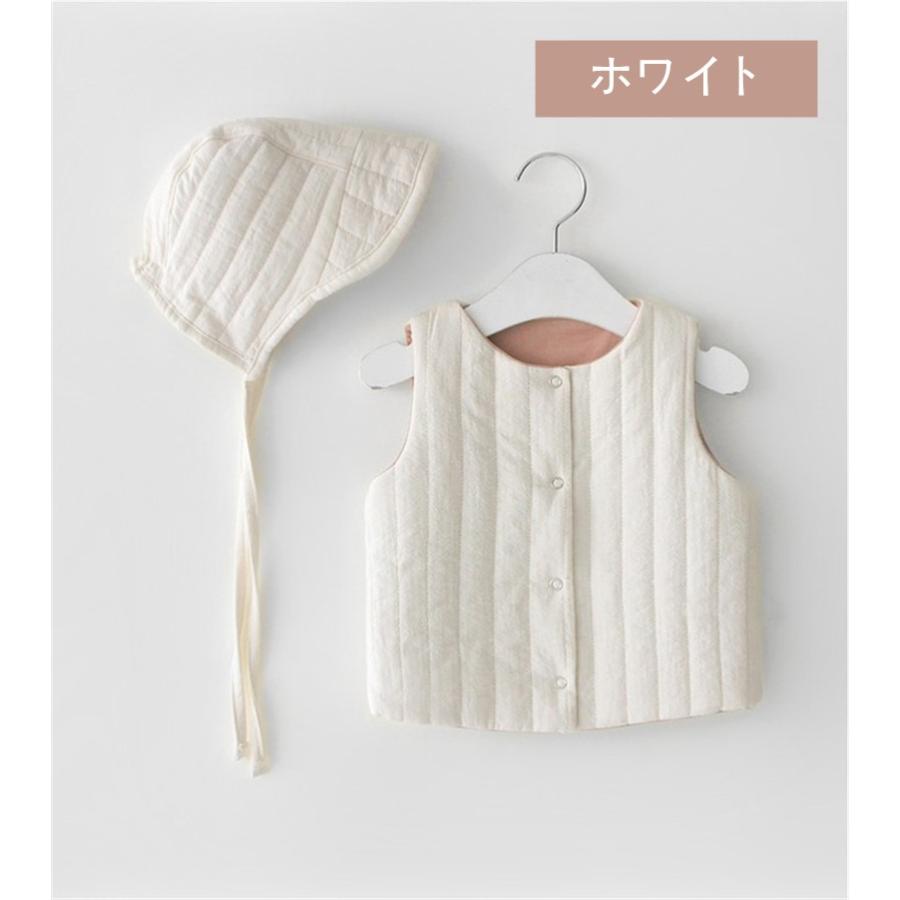 無地のベビーキルティングベスト 帽子2点セット ベビー服 子供服 キッズベスト 女の子 男の子ジャケット 中に着用する 暖かい 秋冬 防寒 66 100cm 両面着える 1b010 田木商品 通販 Yahoo ショッピング