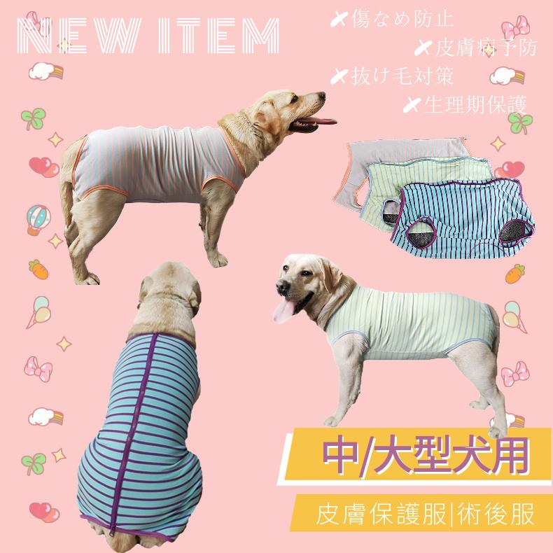 春夏 中 大型犬用術後ウェア イヌ術後服 術後着 前後足 腹部の傷口保護 傷舐め防止 高い素材 皮膚保護 去勢 男女用 エリザベスカラーに代わる 手術 抜け毛対策 避妊 離乳