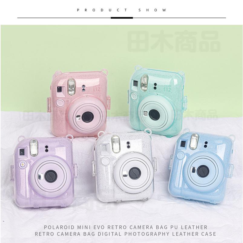 富士FUJIFILMインスタントカメラチェキinstax mini 12用保護クリアケース カバーポーチ チェキ フィルム収納ポケット設計 ショルダーストラップ付属｜takishohin｜17