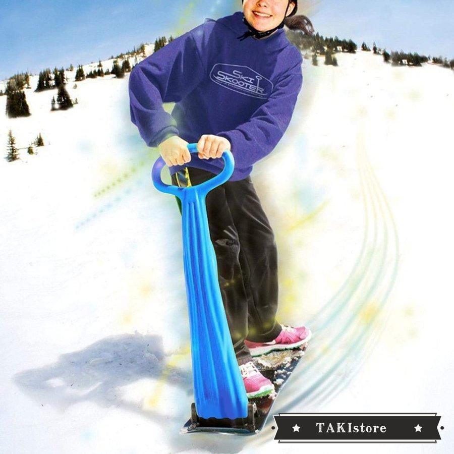 子供 雪遊び 雪ソリ スキー スキーボード スノーキックボード ハンドル付きスタンドスノーボード そり キッズ ジュニア用 その他スノーボード用品 