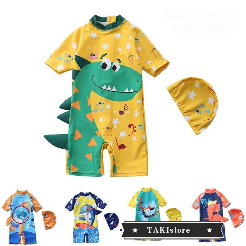 こども 水着 男の子 ベビー水着 赤ちゃん おしゃれ キッズ水着 帽子付き ラッシュガード スクール水着 キッズ 半袖 キッズみずぎ 恐竜 小学生 保育園 幼稚園 予約受付中