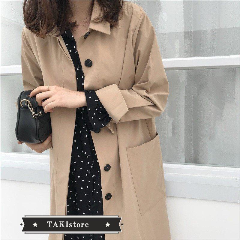 トレンチコート レディース 春 スプリングコート ロング丈 ジャケット ロングコート 羽織り 韓国風 ゆったり カジュアル 体型カバー 通勤 Ol 春コート 30代 40代 Ll Bf Takistore 通販 Yahoo ショッピング