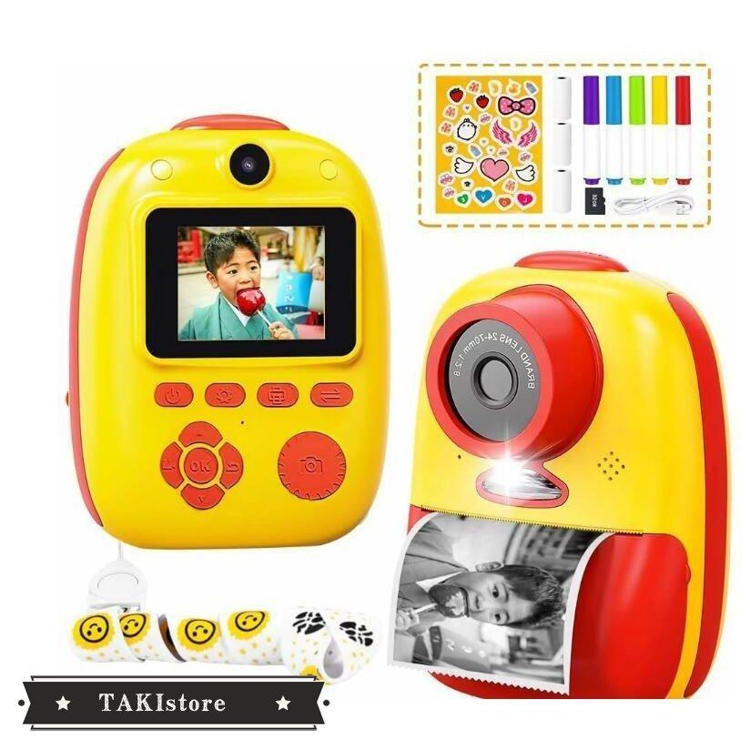 子供用感熱紙プリントカメラ 子供用デジタルカメラ インスタントカメラ トイカメラ 前後2600