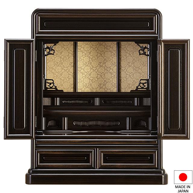 仏壇屋 滝田商店 仏壇 唐木ミニ仏壇 本黒檀仏壇 (No.5) 18号 国産(日本