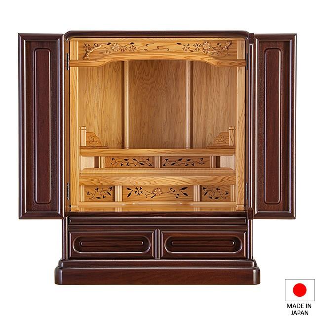仏壇 唐木ミニ仏壇 やわらぎ 紫檀系内屋久杉 上置き型 20号（仏壇 小型 小さい） 国産(日本製)