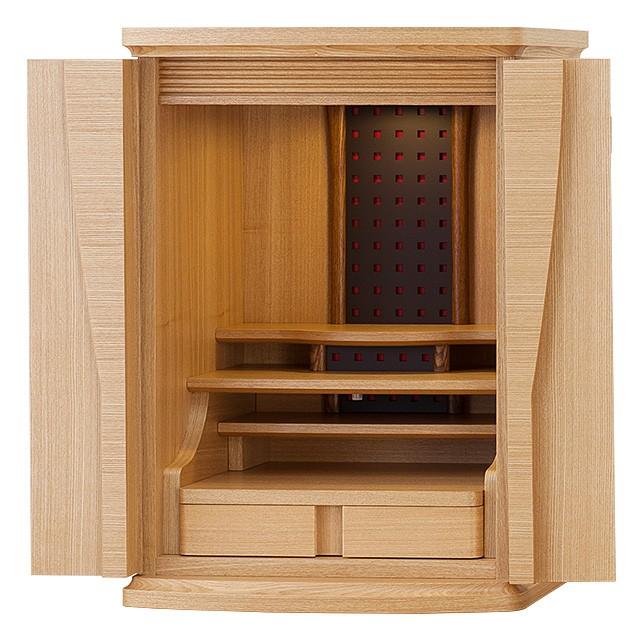仏壇 モダンミニ仏壇 ポメロ タモ 上置き型 20号 仏具セット付き（ミニ 家具調仏壇）_13