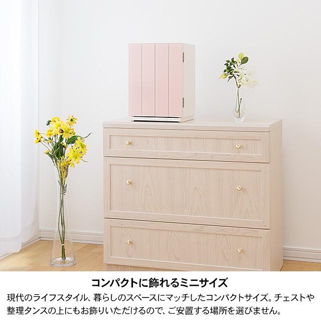 仏壇 モダン ミニ仏壇 ミナモ 桜アレンジメントフラワー付き 上置き型 12号 仏具セット付き（モダン仏壇 家具調仏壇） 国産(日本製)_6