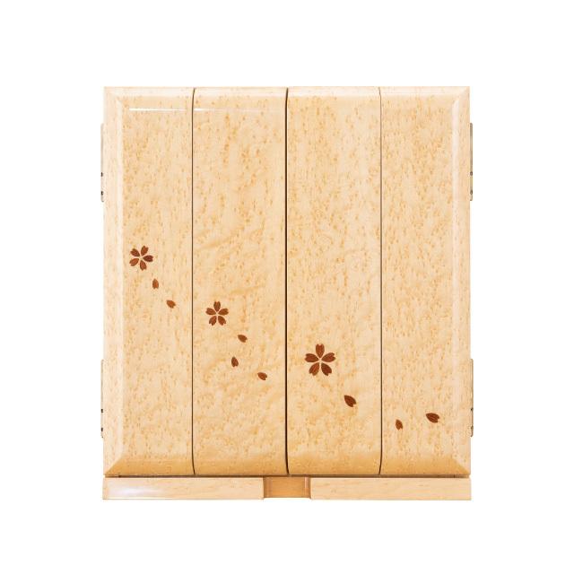 仏壇 モダンミニ仏壇 コレット バーズアイメープル 花びら入り 上置き型 14号 高さ41.5cm×巾37cm ミニ 家具調仏壇 モダン仏壇 小さい 国産 日本製