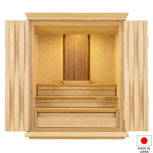 仏壇屋 滝田商店 仏壇 モダン ミニ仏壇 ゆらり 栗 無垢 上置き型 16号