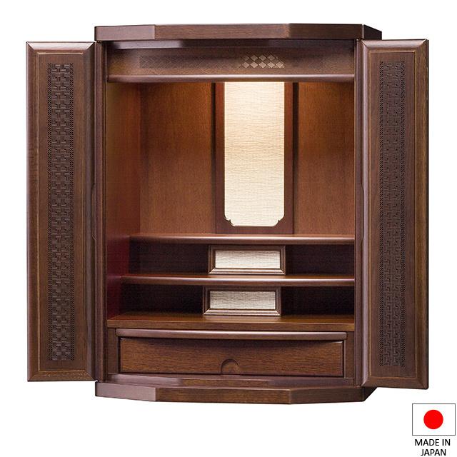 家具調　仏壇　ミニ仏壇 仏壇屋 滝田商店 仏壇 モダンミニ仏壇 六角 ダーク 20号 高さ60cm×巾