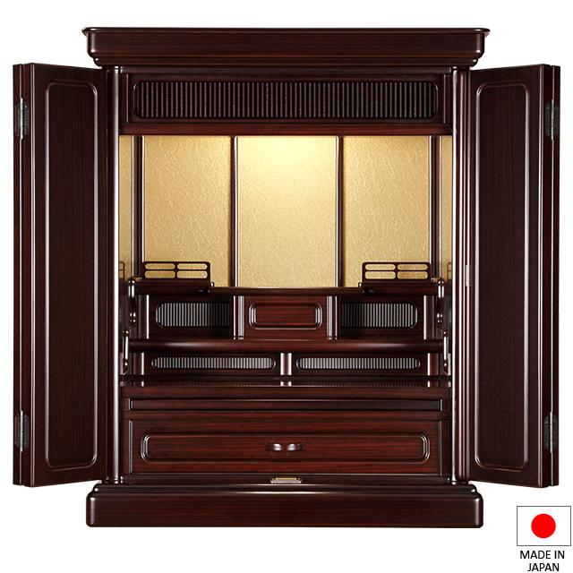 仏壇屋 滝田商店 仏壇 唐木ミニ仏壇 紅梅α 紫檀 23号 高さ70cm×巾56cm 